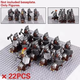 Mini Middle Ages Lord Rings Medieval Dwarf Wild Boar Goat Chariot Army Figures Building Blocks Bricks Kids Toys Christmas Gift
