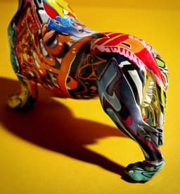 Creative Home Modern Painted Colorful Dachshund Dog Decoration Wine Cabinet Office Decor Desktop Crafts