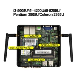 XCY Mini PC Intel Celeron J6412 Quad Cores 2x RS232/485 Dual Ethernet Mini PCIe HDMI VGA Fanless Industrial IPC Windows Linux