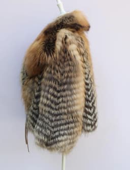 Genuine Women Fox Fur Short Coat Jacket With Big Collar 2026 Silver Red Fox Cozy Fuzzy Outerwear Luxury Casual Stripe Sexy Cloth