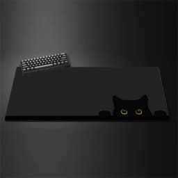 Kawaii Black Kitten Mouse Pad Large Cute Game Keyboard Mat XxL Computers Accessories Table Pad Girl Home Bedrooms Carpet Mats