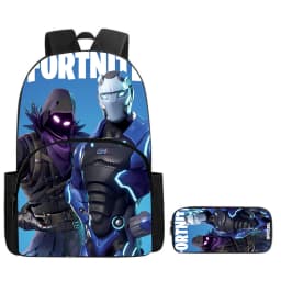 Fortnite 2-Piece Set Backpack with Front Pocket Pencil Case Large Capacity Cartoon Schoolbag Kids Boys Girls Gift Ages 5-8