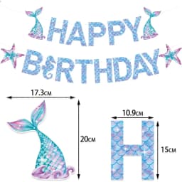 Mermaid Birthday Balloons Set 32inch Purple Number Shell Foil Ballon Girls Happy Little Mermaid 1st 2nd 3rd 4th Birthday Balloon