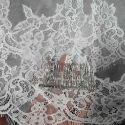 Customized Eyelash Lace Mantilla Veil, 3m*3m Long Bridal Veil with Chantilly Eyelash Lace, Ivory Wedding Veil with Hidden Comb