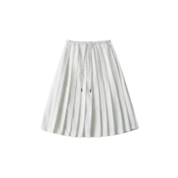 Women Drawstring Pleated Batavia Midi Skirt