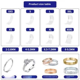 New 8Sizes Silicone Ring Size Adjuster Resizer Anti-Loss Proof Invisible Ring Holder Retainer Shrinker For Rings Jewelry Tools