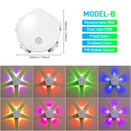 LED PIR Night Light with Motion Sensor RGB Rechargeable Magnetic Wall Lamp Mood Ambient Light for Cabinet Hallway Stair