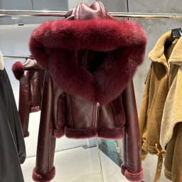 YOLOAgain 2025 Winter Warm Hooded Suede Shearling Jacket Coat Women Real Fox Fur Jacket