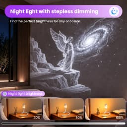 2‑in‑1 Star Sky Projector Lamp Adjustable Focus & 360° Projection Angle Colorful Night Light, Replaceable Films for Bedroom Living Room Festive Party Decor Gift