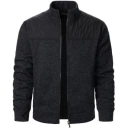Men's Patchwork Sweatshirts Stand Collar Jacket Slim Fit Cardigan Streetwear Sportswear Casual Zip Up Coat Outdoor Tracksuit Men