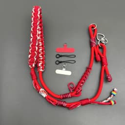 Adjustable Multifunctional Red Phone Lanyard Hand-woven Crossbody Bag Paracord Outdoor Anti-lost Replacement Camera Bag Strap