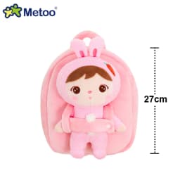 Plush Backpack Little Kid Preschool Ages 1-5 Backpack with Detachable Doll Boys Girls Toddler Backpack Metoo Rabbit Doll