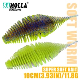 SAMOLLA Worm Silicone Soft Lure Fishing Lure Bellows Gill Artificial Pike Bass Swimbait Rig For Fishing Baits leurre souple