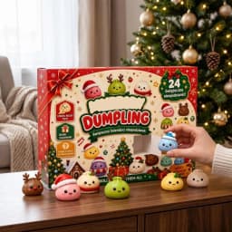 24‑Days Christmas Dumpling Advent Calendar Gift Set, Holiday Countdown Ornaments, Desktop Decor, Festive Party Favor Gifts