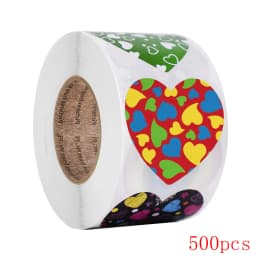 50-500pcs Red Heart Shape Labels Valentine's Day Paper Packaging Sticker Candy Dragee Bag Gift Box Packing Bag Wedding