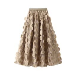 3d Polka Dot Black Mesh Half Skirt 2025 Fashion Women's Dress Mid Length Umbrella Dress Korean A-line Dress Party Dress