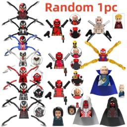 Blind Box Mini Building Blocks TV6203 Figures Big Goblin Spiderman Iron Man Venom Captain Hawk Deadpool Armor Christmas Gift Toy