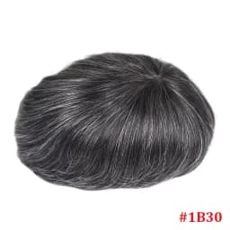 0.08-0.10MM Full Skin PU Toupee For Men V Loop Human Hair Men's Wigs #1B Men Capillary Prosthesis Hair Unit Replacement