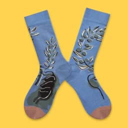 1 Pair Canvas Lattice Plant Art Funny Socks Women Novelty Abstract Cute Socks Women Jacquard Crew Female Calcetines Divertidos