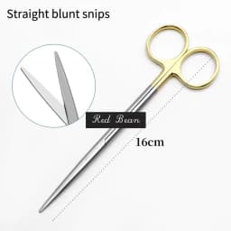 Gold Handle Blunt Tissue Scissors Peel Skin Scissors Nose Peel Blunt Scissors Round Head Serrated Nasal Surgery Tools