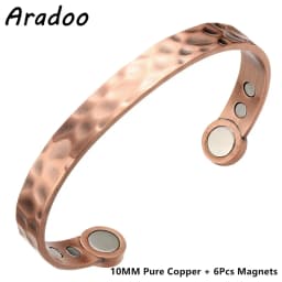 ARADOO Vintage Style Pure Copper Cuff Bracelets with 3500 Gauss Neodymium Magnetic Therapy Bangle Jewelry Gifts