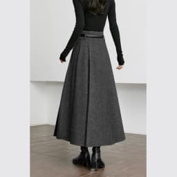 VIMLY Elegant Wool Blend Pleated Maxi Skirt for Women 2026 Winter High Waist Stereo Heavy Duty Skirt Office Lady Clothes M9173