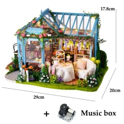 Wooden Dollhouse Kit Handmade Building Model 3D Puzzle Assembly Toy Miniature Doll House With Furniture Lighting Birthday Gifts