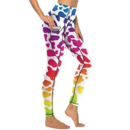 Cow Pattern Leggings Sexy Black Spots Print High Waist Yoga Pants Novelty Stretch Leggins Lady Design Running Sports Tights