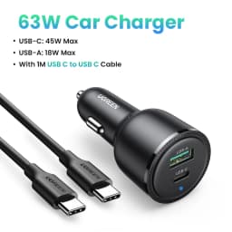 【NEW-in】UGREEN 63W Car Charger PD QC 3.0 PPS 45W USB Type C Fast Charging for iPhone 14 13 Samsung Xiaomi Mobile Phone Charger