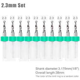 XCAN 10pcs 0.1-3.175mm PCB Drill Bit 3.175 Shank Micro Carbide Drill Bit Set For Printed Circuit Board Wood Modeling