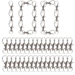 25-200Pcs Swivel Lobster Clasp Snap Hooks Stainless Steel Key Ring Clasp D Ring Snap Hook for Keychains Jewelry DIY Crafts