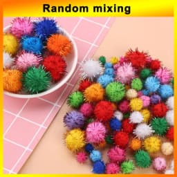 300-30Pcs Multicolor Pompoms Fur Balls Glitter Fluffy Pom Poms Elasticity Pom pom Soft Balls for DIY Crafts 8/10/15/20/25/30mm