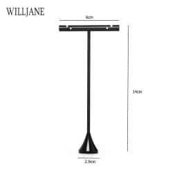 Black Metal Earrings T-Bar Stand Necklace Chains Ring Jewelry Hanging Holder Organizer Watch Counter Display Stand for Selling