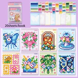 Mr. Paper Bean Workshop Sticker Book 20 Sheets - Bead & Coil Journal Supplies, Pixel Creative Decor, Fun Collage Material