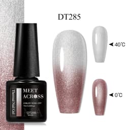 MEET ACROSS 7ml Glitter Sequins Thermal Gel Nail Polish 3 Layers Temperature Color Changing Semi Permanent UV Gel Varnish Nails
