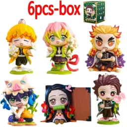1-12pcs Anime Demon Slayer Blind Box Tanjiro Kamado Nezuko Cartoon Figure PVC Model Ornament Child Christmas Halloween Gift