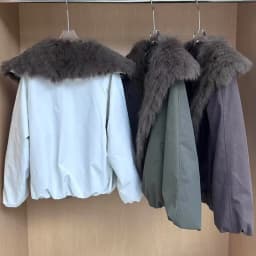 Fur Jackets Winter Natural Real Fox Fur Coat Detachable Collar Short Coat Women Loose White Duck Down Jacket Warm Fur Parka