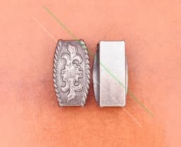 Solid Vintage Silver End Bar Pin Buckle 3 Pcs Set Diy Leathercraft Western Cowboy Flower Belt Buckle Replacement Fit 38mm