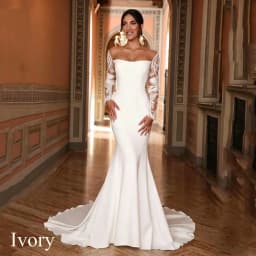 Boho Lace Appliques Mermaid Wedding Dresses Sexy Open Back Button Bridal Gowns Pleat Long Sleeves Sweep Train Vestido Customized