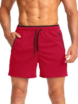 Men's Running Shorts with Zippered Pockets, Quick-Dry, Suitable for Gym Workouts, 5-Inch Men's Shorts
