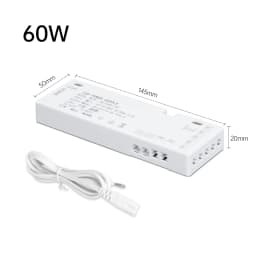 24W-200W LED Cabinet Light Transformer Power Supply AC220V to DC12V/24V with 7/9/10x DuPont Ports for Integrated Lighting