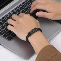 Leather Rope Bracelet for Men Boys,Black Charging Cable Wristband,Simple Convenient Jewelry Gifts