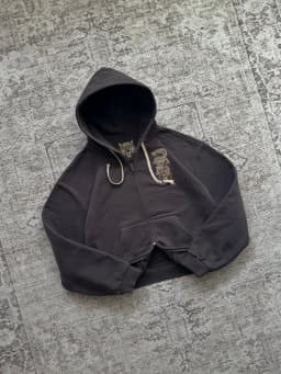 Y2K Wolf Embroidery Vintage Full Zip Oversized Loose Hoodie Sweatshirt for Men and Women Harajuku Trendy Casual Street Style