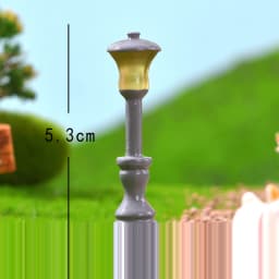 Miniature Christmas Street Lamp Post LED Lights Park Bench & Streetlight Micro Landscape Fairy Garden Ornament Dollhouse Decor