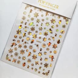 Sliver Bronzing 3D Christmas Nail Art Decoration Sticker Sparkly White Colorful Glitter Geometry Snowflake Winter Slider Foil