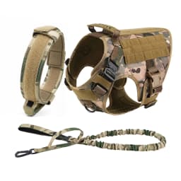 Tactical Dog Harness Collar Leash Molle Pouches For Medium Large Dogs Pet German Shepherd Training Walking Vest Dog Harnesses
