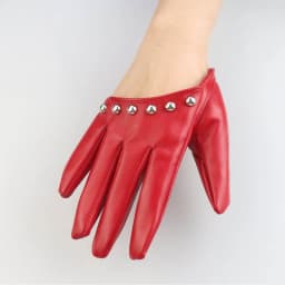 Women Sexy PU Leather Gloves Punk Dancing Half Palm Gloves Street Dance Performance Party Show Costume Fingerless Gloves Mittens