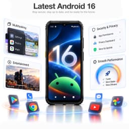 AGM H6 PRO Rugged Smartphone (6+6)12GB+128GB Android 16 Phone 6.56-Inch 5000mAh NFC 50MP Camera Cell Phone