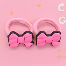 2Pcs/Set Sweet Cake Ice Cream Shape Hair Accessories Colorful Nylon Headband Kids Ponytail Holder Scrunchie Ornaments Gift