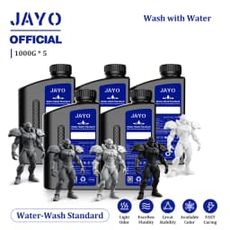 JAYO Water Washable 3D Resin 5pcs/set 3D Printer Resin 405nm UV Standard Rapid Photopolymer Resin for LCD/DLP/SLA 3D Printer